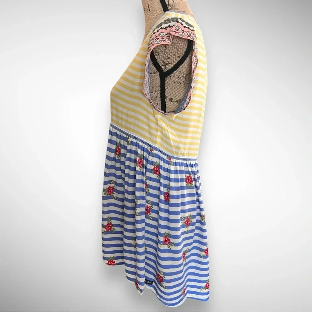 MATILDA JANE On My Mind Women's Short Sleeve Loose Fit Striped Top Medium | NWT - Picture 2 of 7